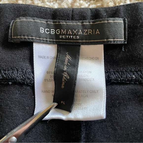 BCBGMaxAzria Seamed Pull On Pants Jeggings Women’s Large Petite Black Comfort - Picture 2 of 12